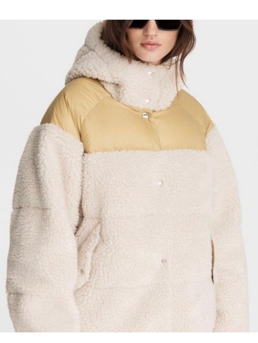 rag & bone Ivory and Mustard Faux Shearling Teddy Jacket